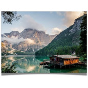Jigsaw Puzzle For Adults 1000 Pieces - Lake House Views - Large 27 X 20 Inch - Sturdy Tight Fitting Pieces - Letters On Back - Stand Up Art Card - Rating Medium To Hard