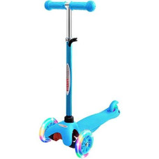 Chromewheels Scooter For Kids, Deluxe 3 Wheel Scooter For Toddlers 4 Adjustable Height Glider With Kick Scooters, Lean To Steer With Led Flashing Light For Ages 3-6 Girls Boys, Light Blue