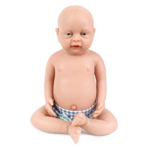 Vollence 17 Inch Full Body Silicone Baby Doll That Look Real Boy,Not Vinyl Material Dolls,Eyes Open Realistic Reborn Baby Doll,Real Baby Doll,Lifelike Baby Dolls
