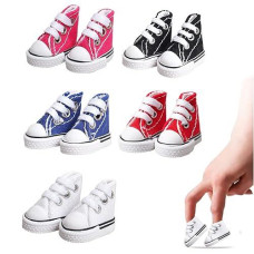 Mimeela 5 Pairs Mini Finger Shoes, Cool Mini Skateboard Shoes For Finger Breakdance, Fingerboard, Elf Shoes Doll Shoes, Used As Making Shoe Keychains And Sneakers For Birds