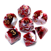 Creebuy Dnd Dice Set Red Mix White Dice For Dungeon And Dragons D&D Mtg 7-Die Rpg Polyhedral Dice