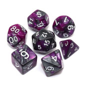 Creebuy Dnd Dice Rpg Polyhedral Dice Set For Dungeon And Dragons Mtg Role Playing Games Dice Set(Purple & Silver)