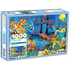 Frank 1000 Pieces coral Reef Jigsaw Puzzle for Kids and Adults Fun and challenging Having Realistic Illustrations Educational Puzzle games for Focus, Memory, Mental Boost
