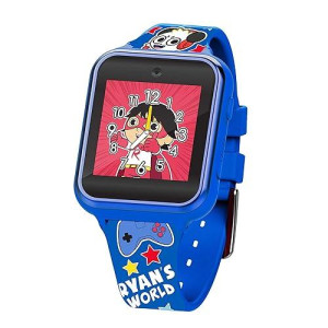 Accutime Kids Ryan'S World Royal Blue Educational Learning Touchscreen Smart Watch Toy For Boys, Girls, Toddlers - Selfie Cam, Learning Games, Alarm, Calculator, Pedometer And More (Model: Ryw4036Az)