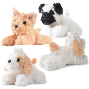 Prextex Stuffed Puppies - Set Of 4 Cute Dog Toy Stuffed Animals For Girls And Boys 6 Inch Small Plushies Plush Dogs Stuff Animals For Puppy Party Favors Small Stuffed Animal Puppy Toys For Kids