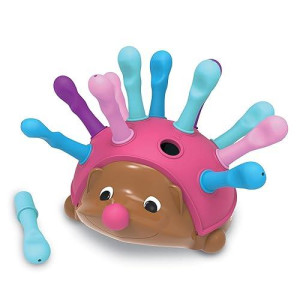 Learning Resources Spike The Fine Motor Hedgehog Pink - 14 Pieces, Ages 18+ Months Fine Motor And Sensory Toy, Educational Toys For Toddlers, Montessori Toys