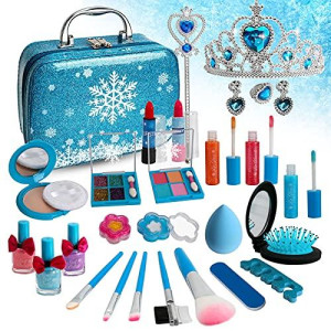 Sendida Kids Makeup Kit For Girls, Kids Play Real Washable Makeup Kit Cosmetics Toys Gift For Little Girls Toddlers Dress Up Set, Birthday Gift Toys For 4-6 Years Girls