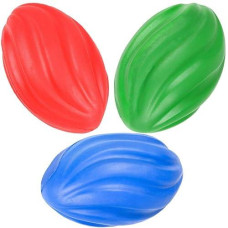 Artcreativity 6.75" Spiral Footballs For Kids, Set Of 3, Colorful Foam Sports Footballs For Outdoors, Indoors, Training, Beginners, Pool, Picnic, Camping, Beach, Party Favors For Boys Girls