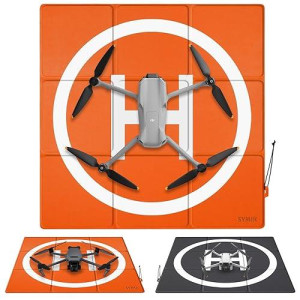 Symik Lp570 Drone Landing Pad (3X3 Fold) Weighted Double-Sided Waterproof 22.5''/57Cm Foldable Helipad For Dji Mini 4 Pro/Mini 3 Pro/Mini 2/Se, Mavic 3 Pro/Cine/Mavic 3/Classic, Air 3/Air 2S/Air 2