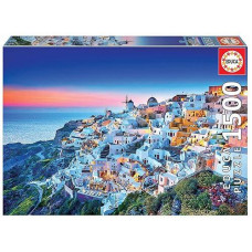Educa - Santorini - 1500 Piece Jigsaw Puzzle - Puzzle Glue Included - Completed Image Measures 33.5" X 23.5" - Ages 14+ (19040)