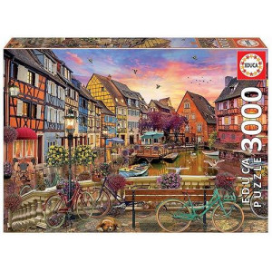 Educa - Colmar, France - 3000 Piece Jigsaw Puzzle - Puzzle Glue Included - Completed Image Measures 47.25" X 33.5" - Ages 14+ (19051)