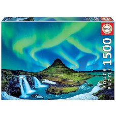 Educa - Aurora Borealis, Island - 1500 Piece Jigsaw Puzzle - Puzzle Glue Included - Completed Image Measures 33.5" X 23.5" - Ages 14+ (19041)