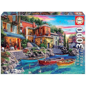 Educa - Sunset In Como - 3000 Piece Jigsaw Puzzle - Puzzle Glue Included - Completed Image Measures 47.25 X 33.5 - Ages 14+ (19052)