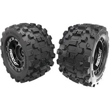 Rer12485 Wheels & Tires 2Pc Glued 3.15X5.90 Kaiju Mt, Black