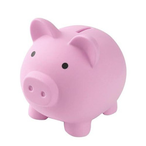 Sobeit Cute Piggy Bank, Unbreakable Piggy Bank For Girls Boys Kids, Plastic Piggy Bank Coin Bank Money Bank Great For Nursery D�cor, Home D�cor, Keepsake, Birthday Gift(Pink)