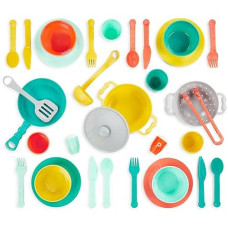 B. Toys - Play Kitchen Accessories - Cookware, Dishes, Utensils - 33-Piece Play Set For Kids - Pretend Play Toys - 3 Years + - Mini Chef Kitchen Set