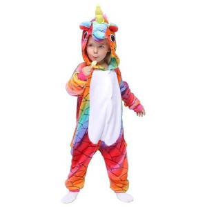 Easuit Multicolored Unicorn Onesie Pajamas Animal Costume Halloween Cosplay For Kids 4-6 Ea-Unicorn32 G-Fish Scales Unicorn