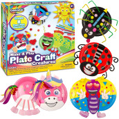 Creative Kids Make & Play Plate Craft Kit - Make 8 Paper Plate Characters - All Inclusive Kid-Safe Supplies - Educational Preschool Crafts Kit - Party Favor Gifts For Boys And Girls 3+