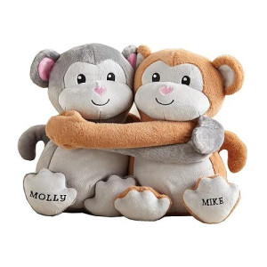 Let'S Make Memories Personalized Hugging Plush Monkeys - Easter - Stuffed Animal For Kids