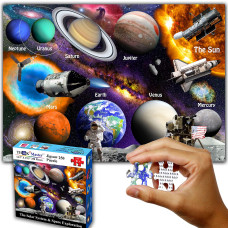 Think2Master Solar System & Space Exploration 250 Pieces Jigsaw Puzzle Fun Educational Toy For Kids, School & Families. Great Gift For Boys & Girls Ages 8+ To Stimulate Learning. Size: 14.2