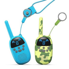 Connecom Kids Walkie Talkies 2 Pack Toys Boys & Girls Age 4-12 Walkie Talky Radios For Children The Best Gift (Mc Green+Blue)