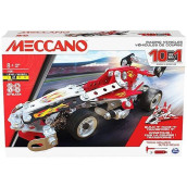 Meccano, 10-In-1 Racing Vehicles Stem Model Building Kit With 225 Parts And Real Tools, Kids Toys For Ages 8 And Up