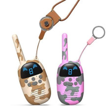 Connecom Kids Walkie Talkies 2 Pack Toys Boys & Girls Age 4-12 Walkie Talky Radios For Children The Best Gift (Mc Brown+Mc Pink)