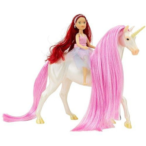 Breyer Horses Freedom Series Unicorn And Rider Set | Sky & Meadow | Fantasy Horse And Rider Set | Horse Toy | 9.75 X 7 | 1:12 Scale | Model 61147