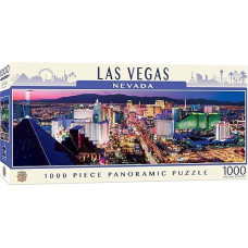 Masterpieces 1000 Piece Jigsaw Puzzle For Adults, Family, Or Kids - Las Vegas Panoramic - 13"X39"