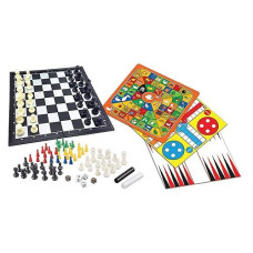 Lexibook Jgm800 8-In-1 Set, Chess, Backgammon, Chinese Checkers, Nine Men'S Morris, Snakes & Ladders, Goose, Ludo Game