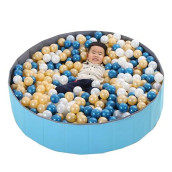Limitlessfunn Foldable Double Layer Oxford Cloth Kids Ball Pit, Play Ball Pool With Storage Bag (Balls Not Included) Playpen For Baby Toddlers (40 Inch, Medium, Blue)