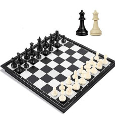 Travel Chess Set, 10 Inch Magnetic Chess Board With 2 Extra Queen Portable Folding Board Chess Games For Kids, Adults