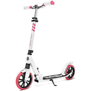 Serenelife Foldable Kick Scooter - Stand Kick Scooter For Teens And Adults With Rubber Grip At Tip, Alloy Deck, Adjustable T-Bar Handlebar Height, Smooth Gliding Wheels, Easy Maneuvering