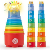 Hahaland Stacking Toys For Toddlers 1-3 - Stacking Cups - Toddler Toys Age 1-2 Learning Montessori Toys For 1 Year Old Boy Birthday Gift Baby Toys 12-18 Months