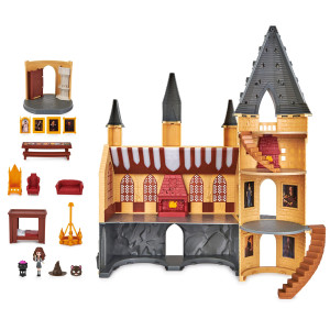 Wizarding World Harry Potter, Magical Minis Hogwarts Castle With 12 Accessories, Lights, Sounds & Exclusive Hermione Doll, Kids Toys For Ages 5 And Up