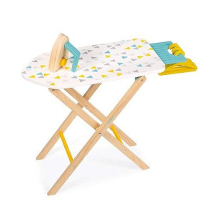 Janod Ironing Board Set - Pretend Laundry Set With Iron And Hangers - Ages 3+ Years - J06502