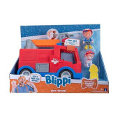Blippi Fire Truck - Fun Vehicles With Freewheeling Features Including 3 Firefighter And Fire Dog, Sounds And Phrases - Educational Vehicles For Toddlers And Young Kids