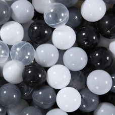 Starbolo Ball Pit Balls Play Balls For Toddlers -100Pcs Colors Black, White, Gray, Light Gray, Transparent, Crush Proof Play Balls Play Tent Pool Playhouse Party Decoration,2.2Inches. �