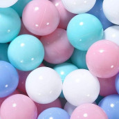 N+A Ball Pit Balls 100 For Toddlers Plastic Balls,With Storage Bag Color Blue+ Green+ White+ Pink