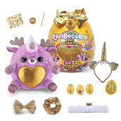 Rainbocorns Epic golden Egg by ZURU (Reindeer), girls Toy Includes Stuffed Animal with 25 golden Surprises, with Rings, Stickers, Bows, and More - girls gift Idea