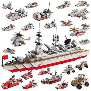 Sitodier Stem Building Set Toy | 811Pcs Construction 25 In 1 Cruiser Ocean Ship Building Toy For 6 Years Up Boys | 25 Models Engineering Building Bricks Kit For Kids Ages 6 7 8 9 10 11 12 Years Old