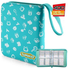Tombert Tcg Binder Compatible With Original Animal Crossing Cards, Ptcg Cards, 400 Cards Capacity Sleeves Card Carrying Case Green
