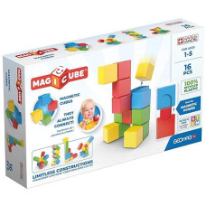 Geomag Magnetic Toys | Toddler Magnets | Stem-Endorsed Educational Building Cube Set For Creativity & Early Learning Fun | Swiss-Made | Ages 1-5 (16 Pieces)