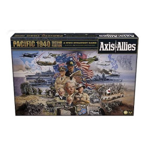 Avalon Hill Axis & Allies Pacific 1940 Second Edition Wwii Strategy Board Game, With Extra Large Gameboard, Ages 12 And Up, 2-4 Players