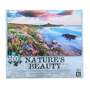 Crojack Capital Inc. Pink Sky Beach 500 Piece Natures Beauty Jigsaw Puzzle