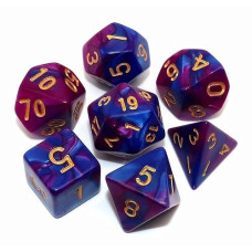 Creebuy 7Pcs Blue Purple Dnd Dice Set Rpg Polyhedral Dice For Dungeon And Dragons Mtg D&D D20 D12 D10 D8 D6 D4