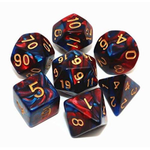 Creebuy Dnd Dice Red Blue Polyhedral Dice Set For Dungeon And Dragons Mtg Rpg D&D D20 D12 D10 D8 D6 D4