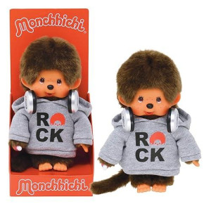 Bandai Monchhichi Plush Rock - 80'S Monkey Plush - Soft Plush Toy 20 Cm For Children And Adults - Children'S Toy 2 Years And Above - Se25283