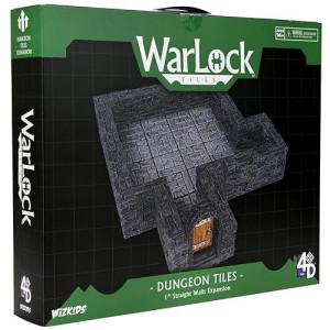 Warlock Tiles: Expansion Pack - 1 In. Dungeon Straight Walls | Wizkids