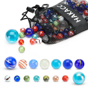 Sallyfashion 85 Pieces Planet Marbles In Drawstring Bag, Space Marbles For Kids, Marbles Assorted Sizes For Party Favor Stocking Stuffer Diy Home Decor